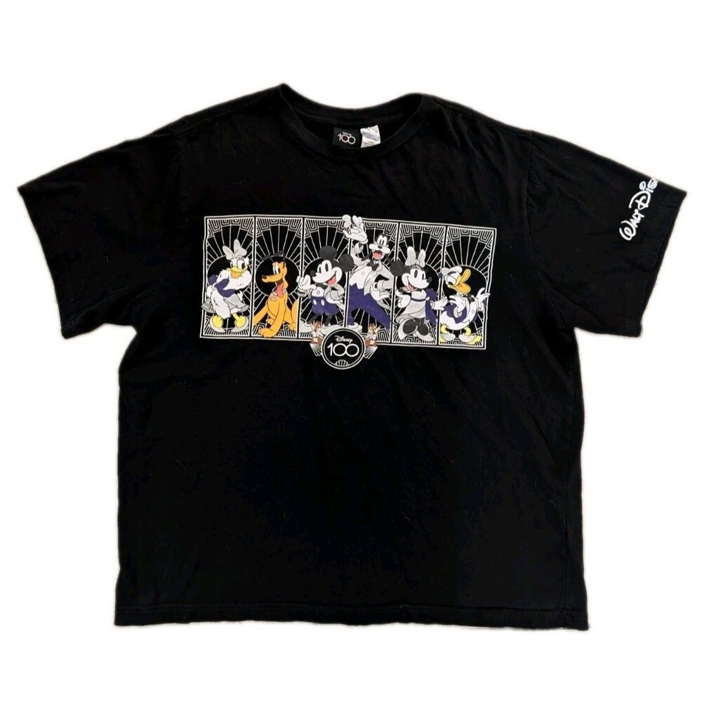Disney 100 Walt Disney World Shirt Mens XL Mickey Minnie Donald Goofy Pluto Tee